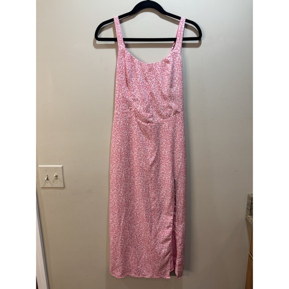 Abercrombie & Fitch Corset Seamed Midi Dress‎ – Pink Floral, Size Small Tall - Picture 1 of 9